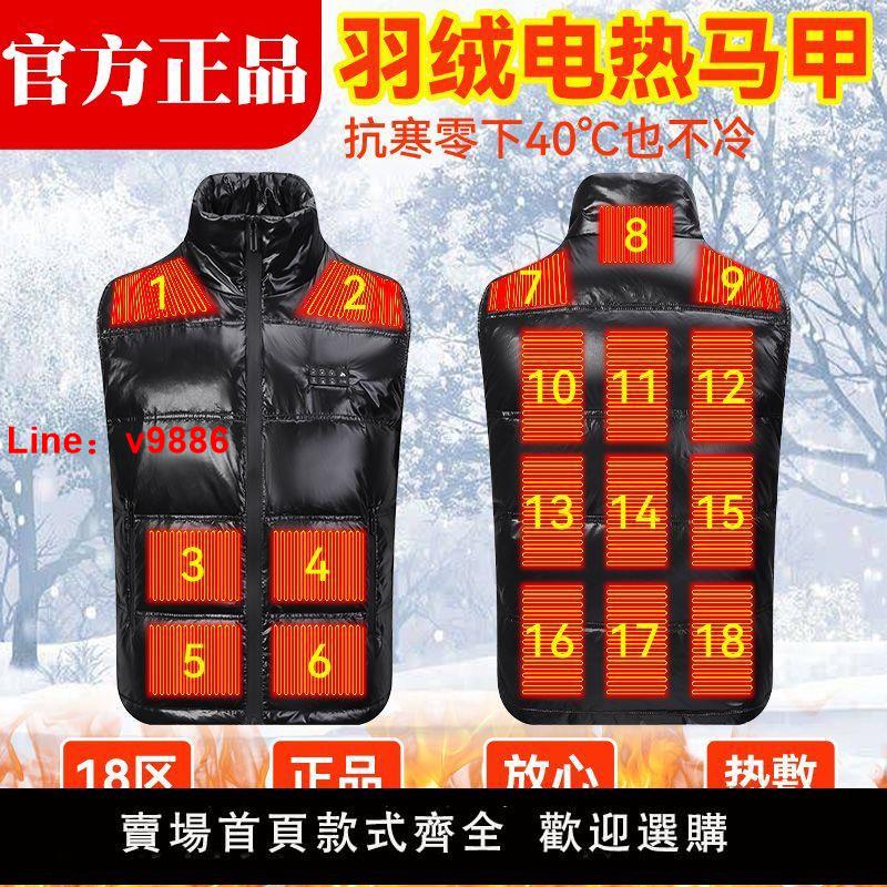 【臺灣公司保固】智慧控溫電熱馬甲男充電加熱背心女全身自發熱衣服羽絨保暖馬夾冬