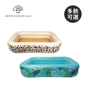 Swim Essentials 荷蘭 方形充氣戲水池(211x132x46cm)-歐美小花豹／叢林探險★愛兒麗婦幼用品★