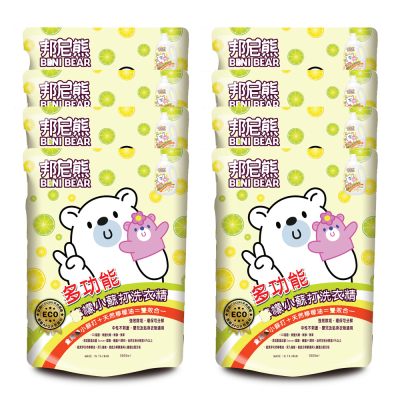 【Benibear 邦尼熊】檸檬小蘇打抗菌洗衣精補充包 8包/箱