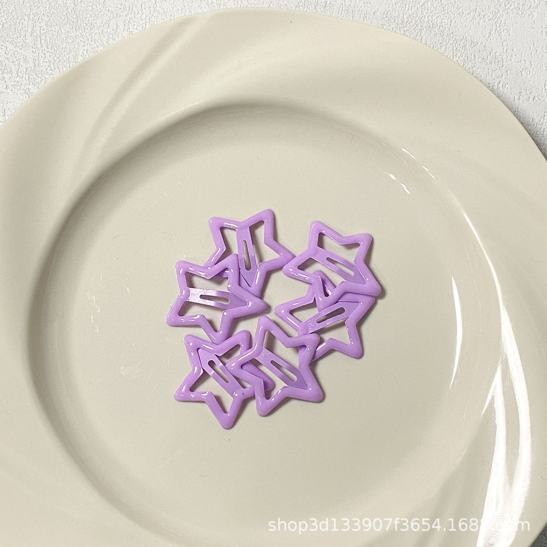 【台灣現貨】時尚配件 髮飾 髮夾 鯊魚夾 大嘴夾 邊夾  多巴胺滴油彩色五角星星髮夾可愛兒童BB夾碎髮夾劉海夾髮飾批發 5