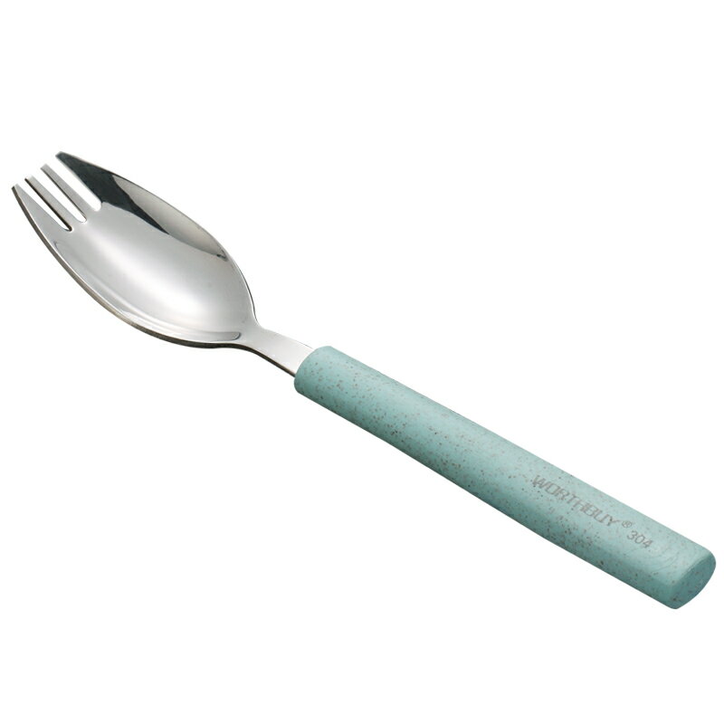 創意可愛304不銹鋼兩用叉勺一體調羹沙拉勺湯匙 家用叉子勺子
