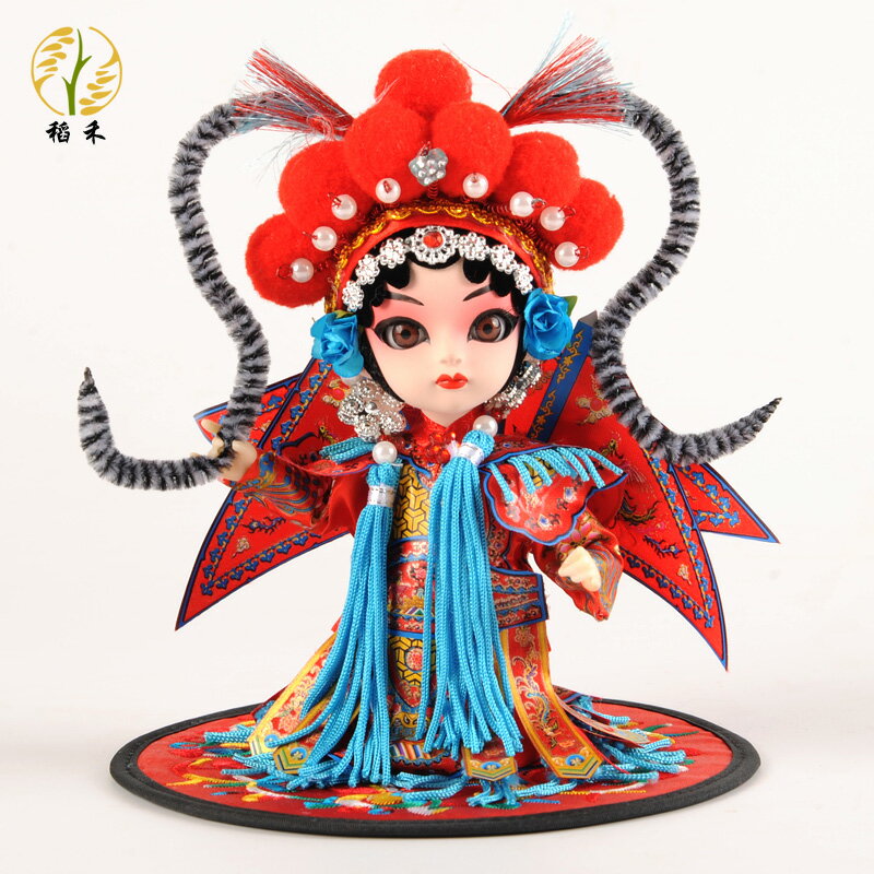 北京特色絹人京劇臉譜娃娃家居汽車裝飾品擺件車飾故宮送老外禮品