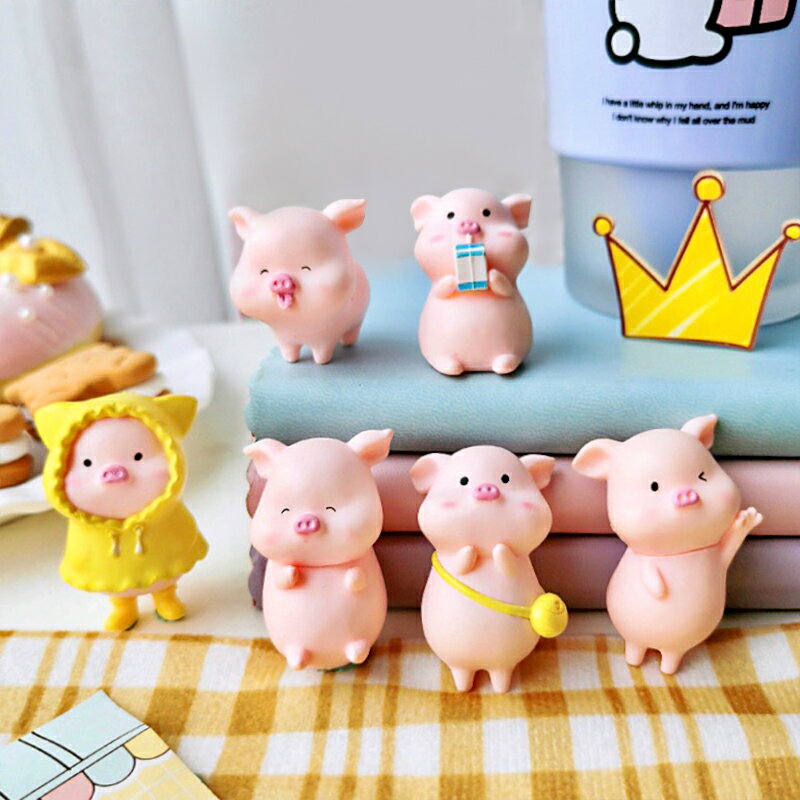 六只小豬可愛日系裝飾少女家里辦公桌桌面創意物件ins治愈小擺件