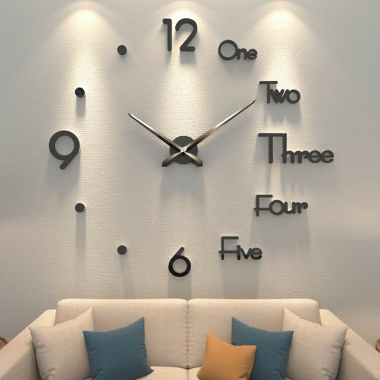 創意diy掛鐘客廳時尚藝術免打孔鐘表現代簡約大氣個性掛墻貼時鐘
