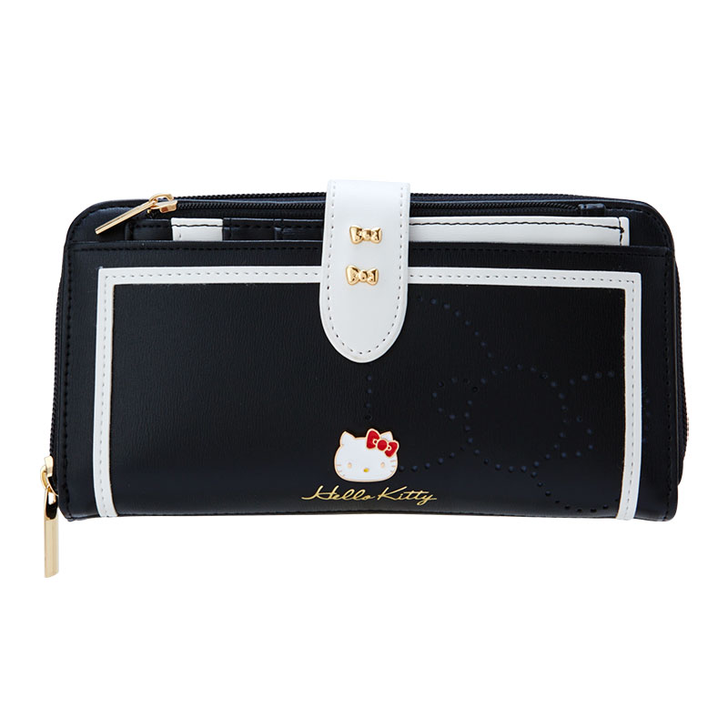 【震撼精品百貨】凱蒂貓 Hello Kitty 日本三麗鷗Sanrio Kitty 長皮夾/手拿包-黑#26128 震撼日式精品百貨