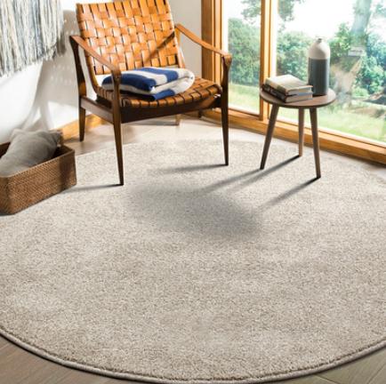 地毯 北歐米色日式床邊服裝店拍照短絨圓形地毯ins 風客廳臥室地墊定制