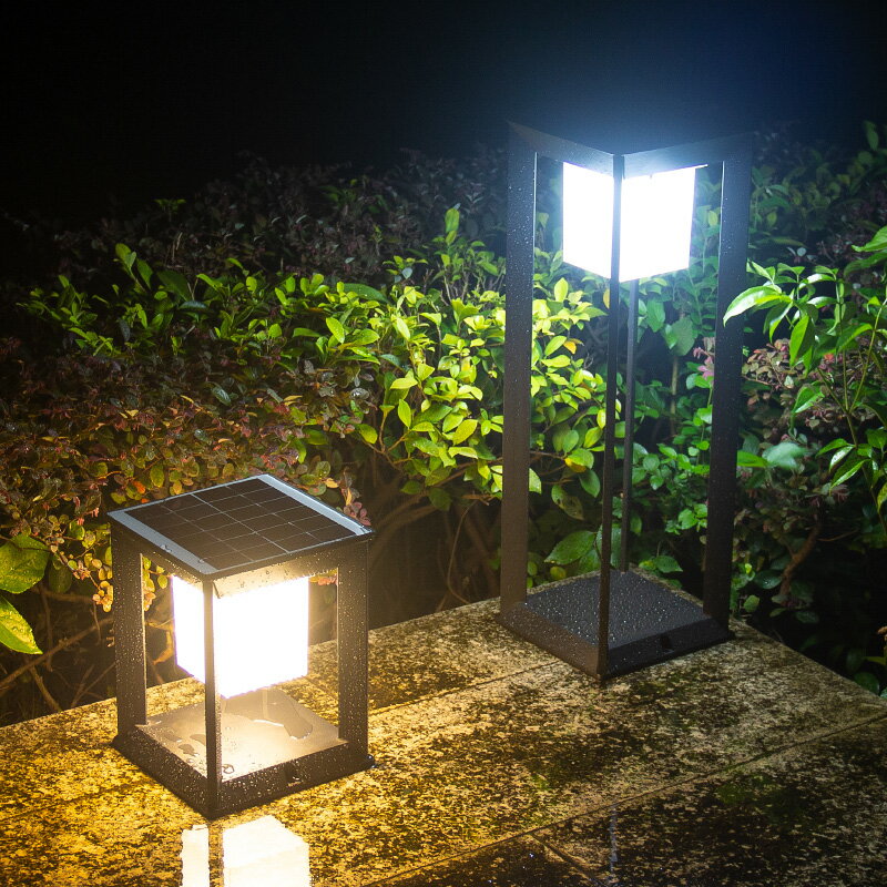 太陽能草坪燈現代簡約防水燈草地燈戶外燈庭院燈景觀燈超亮柱頭燈