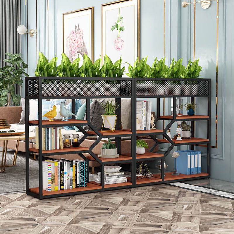 【最低價】【公司貨】鐵藝隔斷置物架書架餐廳裝飾屏風落地書柜家用客廳辦公室玄關花架 7