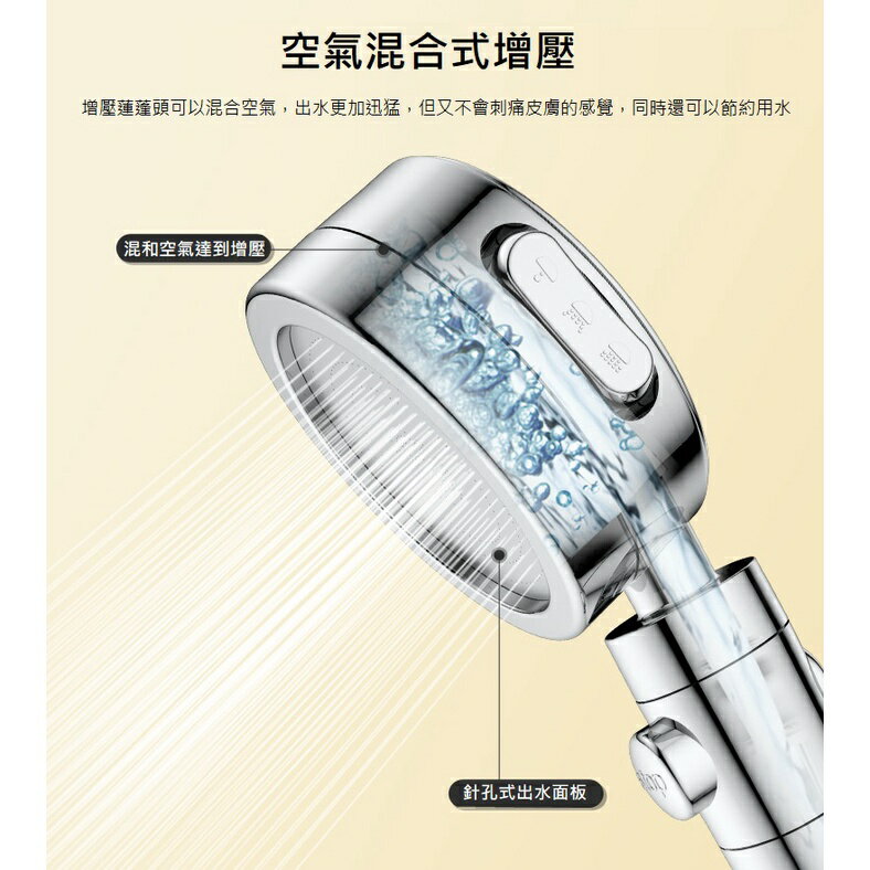 台灣現貨 三檔增壓切換蓮蓬頭 一鍵止水過濾蓮蓬頭 5