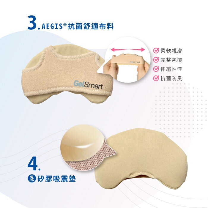 矽膠前掌減壓舒緩墊(升級版)-1雙 【GelSmart吉斯邁】SI-BC161F 3