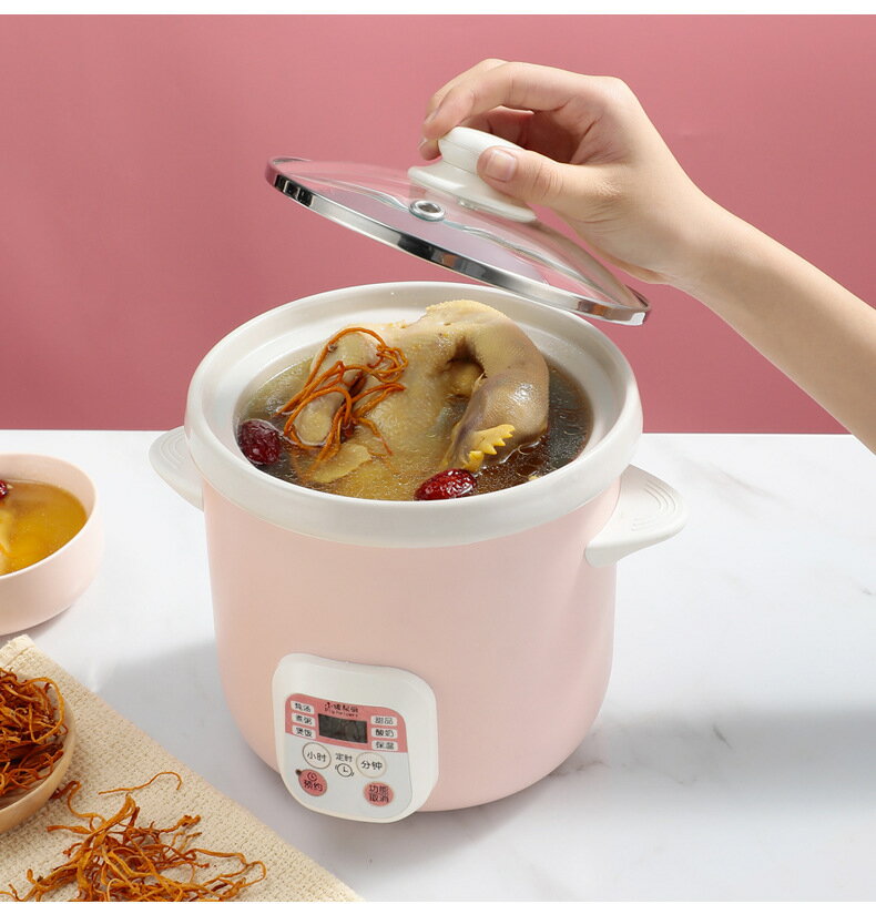 1.5L升家用電燉鍋陶瓷煲湯煮粥鍋110V伏美規電燉盅出口北美加拿大