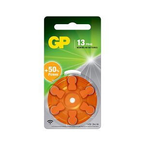 【GP超霸】ZA-13 PR48助聽器專用電池6入 橘款(英國製1.45V助聽器電池)