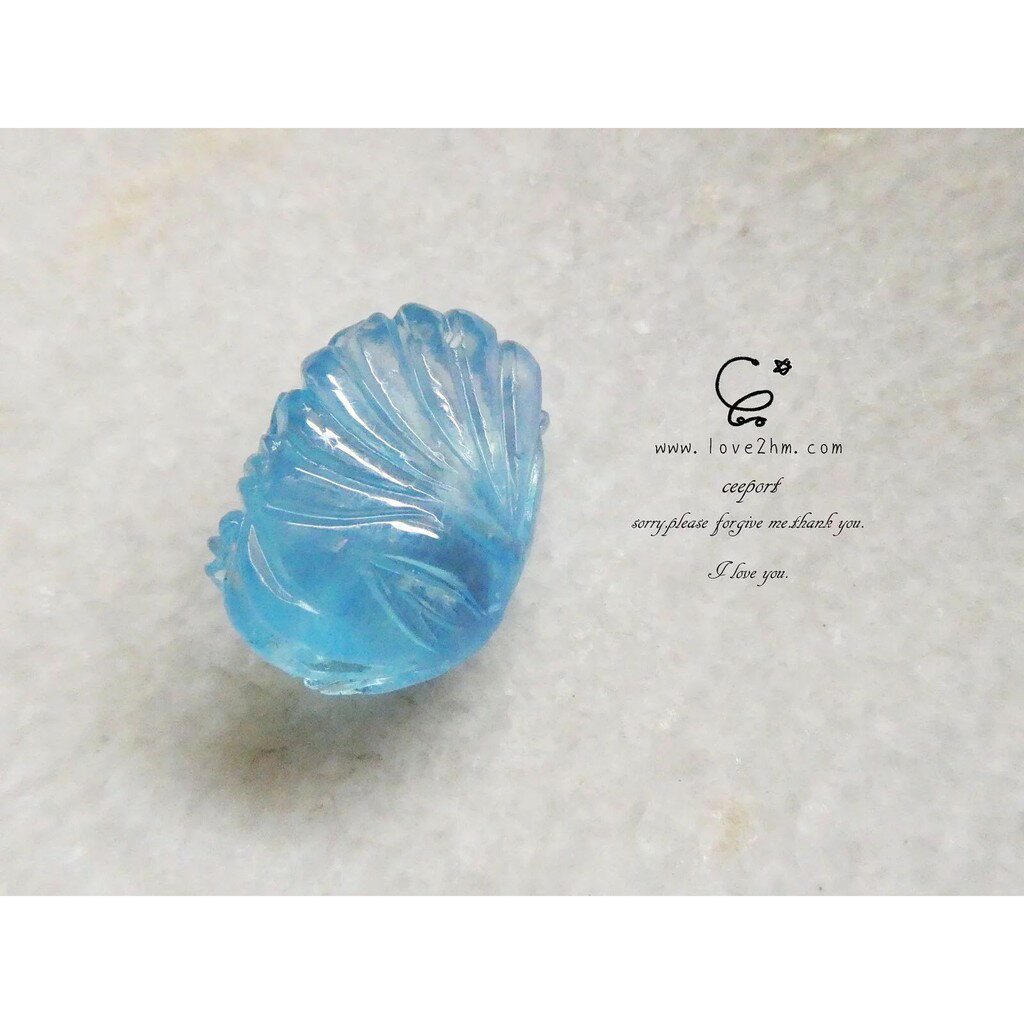 海水藍寶-九尾狐 210822/海水藍寶/水晶飾品/ [晶晶工坊-love2hm]