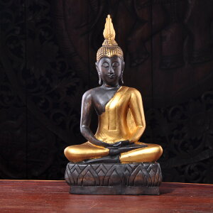 泰國木質工藝品 泰式家居用品 實木雕刻宗教用品佛像擺件家居擺設1入