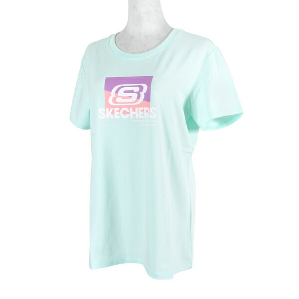 Skechers Shirts [L221W002-0146] 女 T恤 短袖 棉質 舒適 休閒 淺綠
