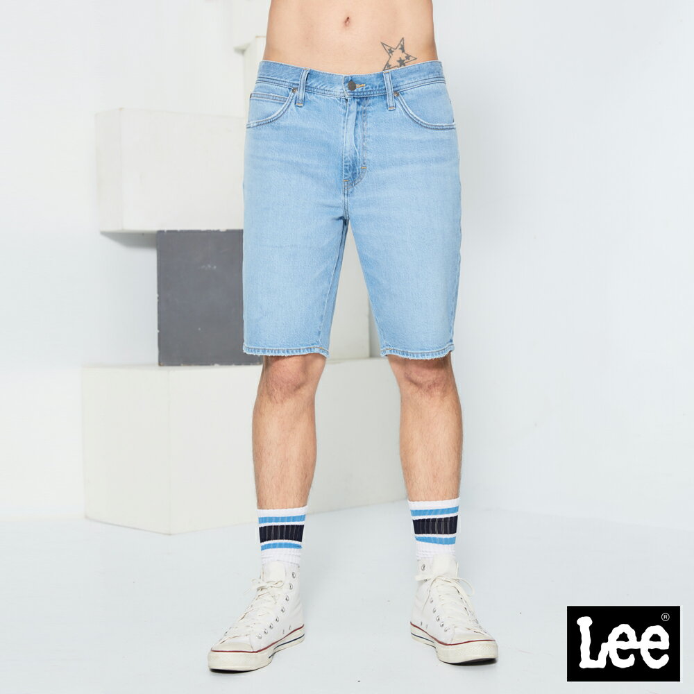 Lee 902 牛仔短褲 Modern 男 淺藍