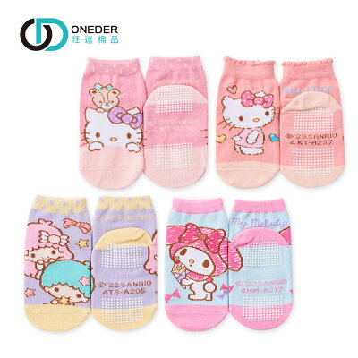 Sanrio 三麗鷗 kitty寶寶襪 雙子星短襪 美樂蒂寶寶直版襪止滑短襪MM-A217 KT-A236
