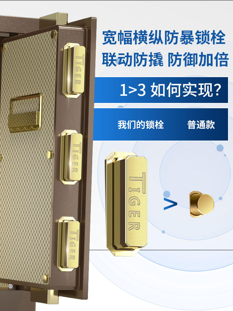 虎牌保險櫃家用小型高45cm/60/70/80辦公保險箱密碼指紋智慧聯網全鋼防盜保管箱床頭櫃電子夾萬2025新款
