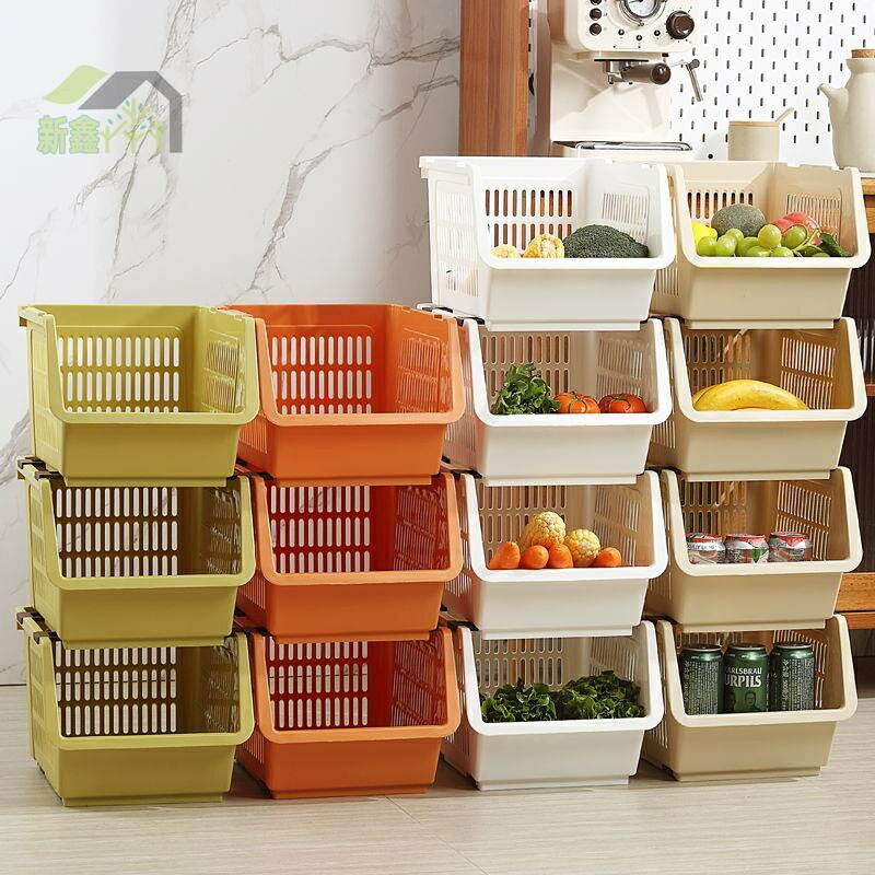 ﹉家用廚房置物架收納筐收納架落地多層水果蔬菜籃子小孩玩具整理架