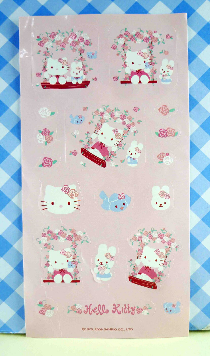 【震撼精品百貨】Hello Kitty 凱蒂貓 KITTY貼紙-粉玫瑰 震撼日式精品百貨