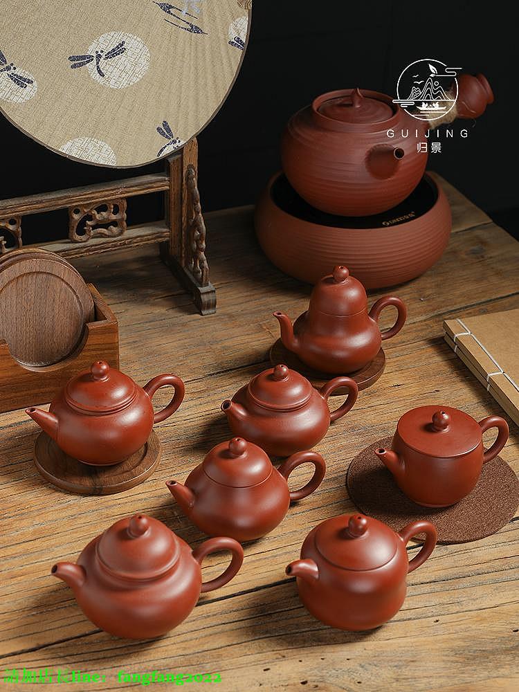【百貨屋二號】紫砂壺 潮州大紅袍手拉壺壺手工朱泥紫砂茶壺功夫茶泡茶壺單壺紫砂壺原礦-有意請諮詢