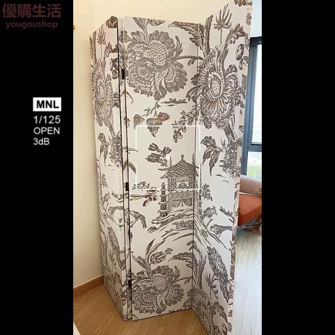 優購生活~定製梵而法式中國風復古屏風隔斷客廳折疊移動客廳臥室遮擋家用現代簡定製 屏風櫃 屏風 隔間 客廳 玄關櫃 隔板 屏風架訂製 可付費上門安裝