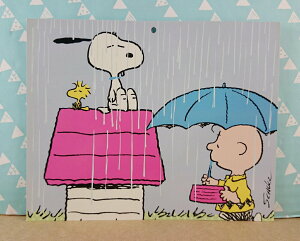 【震撼精品百貨】史奴比Peanuts Snoopy 卡片 下雨 粉愛心 震撼日式精品百貨