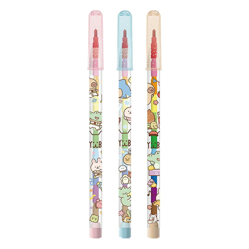 水豚圓形免削彩虹筆(款式隨機出貨)【九乘九購物網】