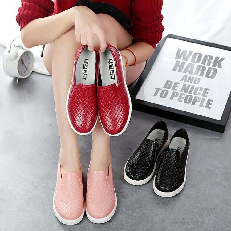 韓國淺口雨鞋女時尚成人低幫短筒防滑防水鞋廚房工作膠鞋情侶夏季