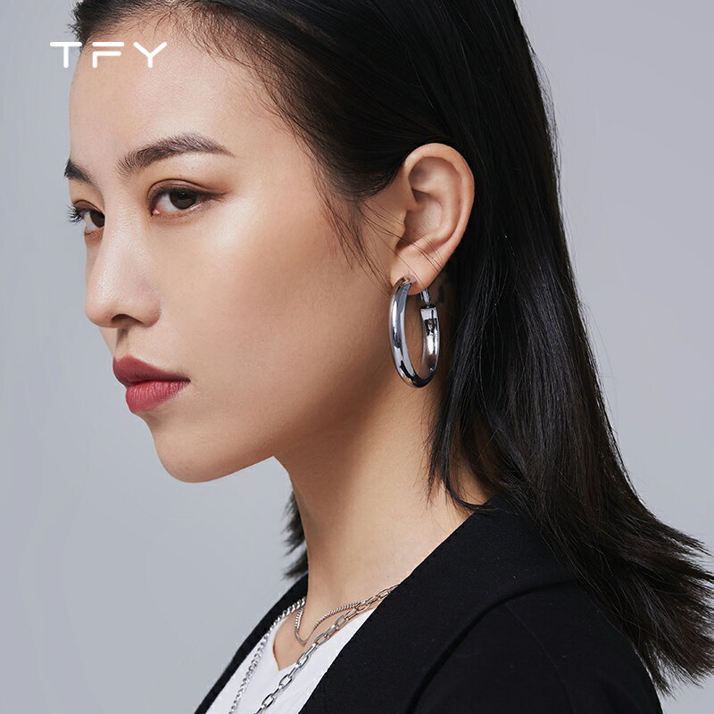 網紅復古大圈圈耳環女氣質冷淡歐美風夸張圓環耳圈韓國時尚耳飾品