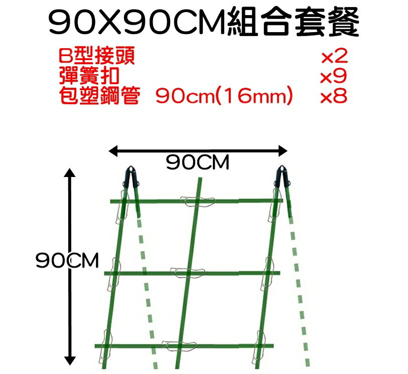 【珍愛頌】N454 套裝 A型單面 爬藤支架 爬藤網架 藤蔓支架 陽台棚架 爬藤架 花架 園藝支架 絲瓜爬藤架 包塑鋼管 4