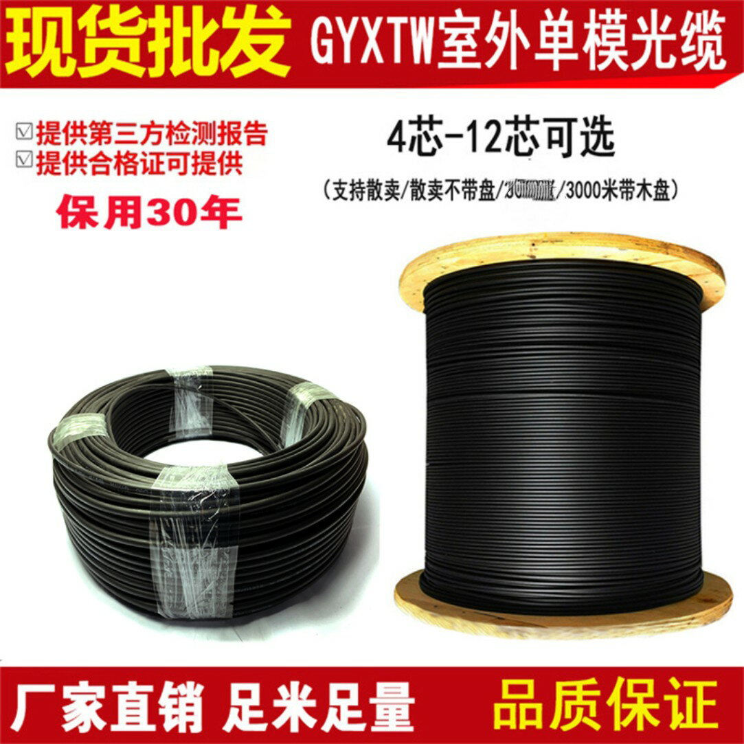 【可開發票】4芯室外光纜6芯8芯12芯鎧裝光纜戶外光纖GYXTW中心束管單模光纖線