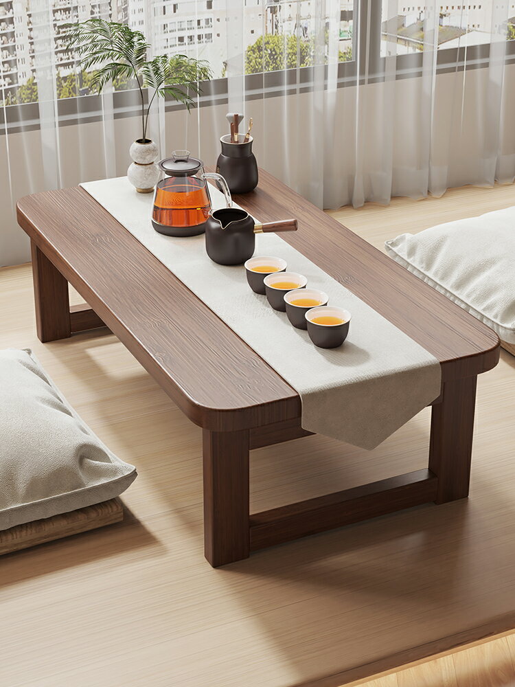 飄窗小桌子摺疊炕桌家用實木榻榻米桌子小茶幾床上簡約矮桌飄窗桌 【幸福驛站】