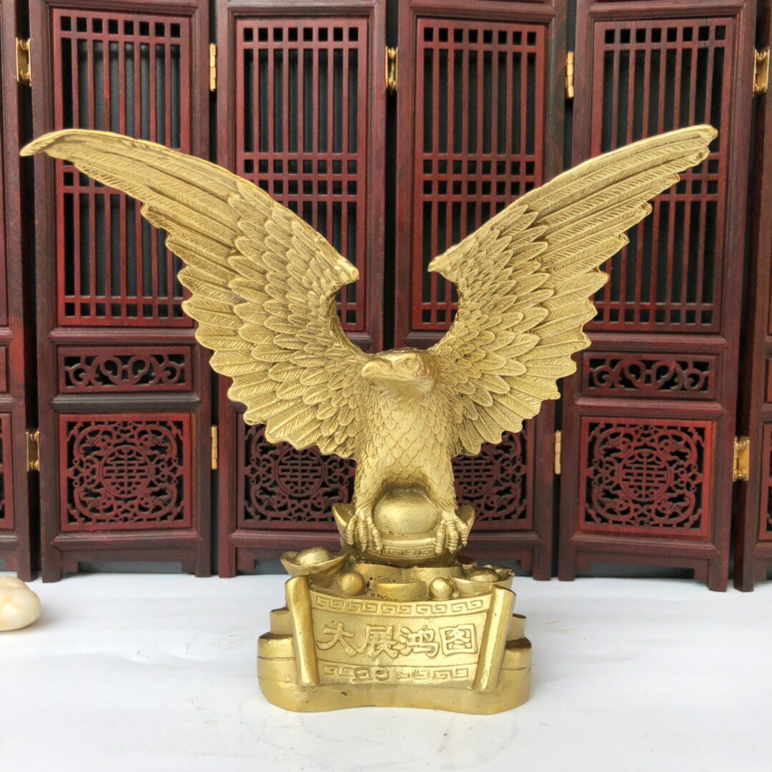 純銅大展宏圖老鷹擺件風水工藝品辦公室擺設家居飾品開業招財禮品