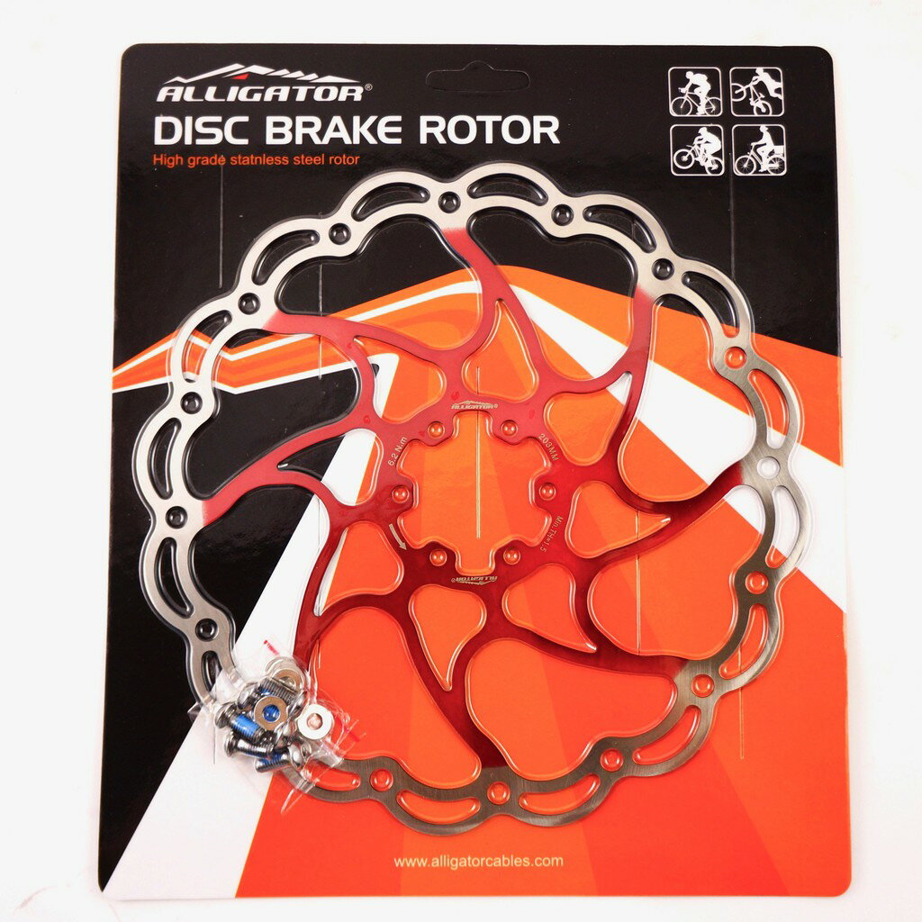 Alligator Aries 登山車公路車不鏽鋼紅色碟盤 160/180/203 Brake Disc Rotor