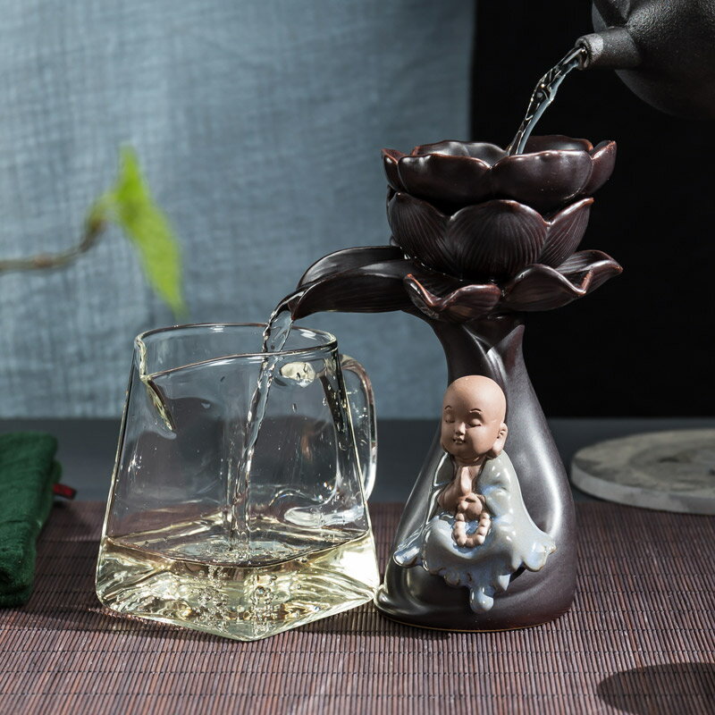 陶瓷懶人茶漏組合蓮花茶葉過濾器茶濾茶具用品配件濾網玻璃公杯