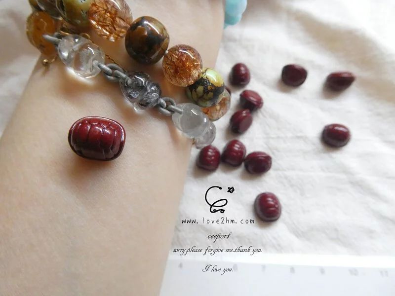 97.25%紫金砂 龜背珠 硃砂 水晶飾品 晶晶工坊-love2hm 1