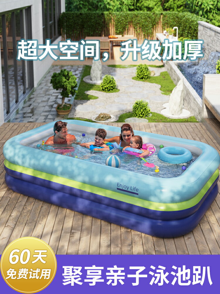 開發票 充氣游泳池 兒童家用可折疊泳池大型戶外戲水池家庭嬰幼兒水上樂園