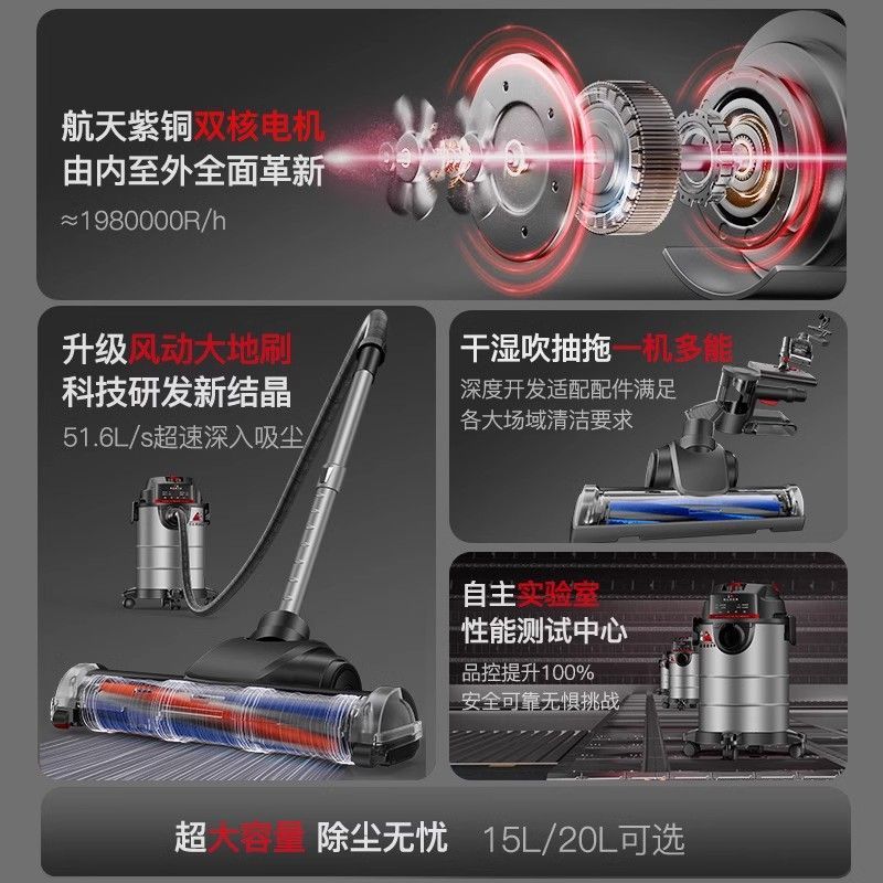 【累計熱銷4412.74萬+元】小狗吸塵器家用大吸力工業用大功率開荒保潔美縫專用強力吸塵機-貼心優衣家居