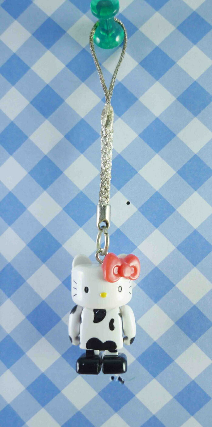 【震撼精品百貨】Hello Kitty 凱蒂貓 樂高手機吊飾-乳牛 震撼日式精品百貨
