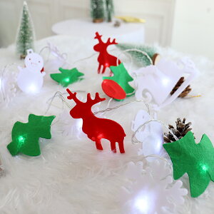 圣誕節樹裝飾LED彩燈星星燈雪人雪花布燈ins風網紅臥室發光道具