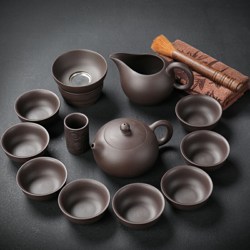 紫砂茶具套裝家用整套功夫泡茶具辦公室簡約泡茶壺茶杯子