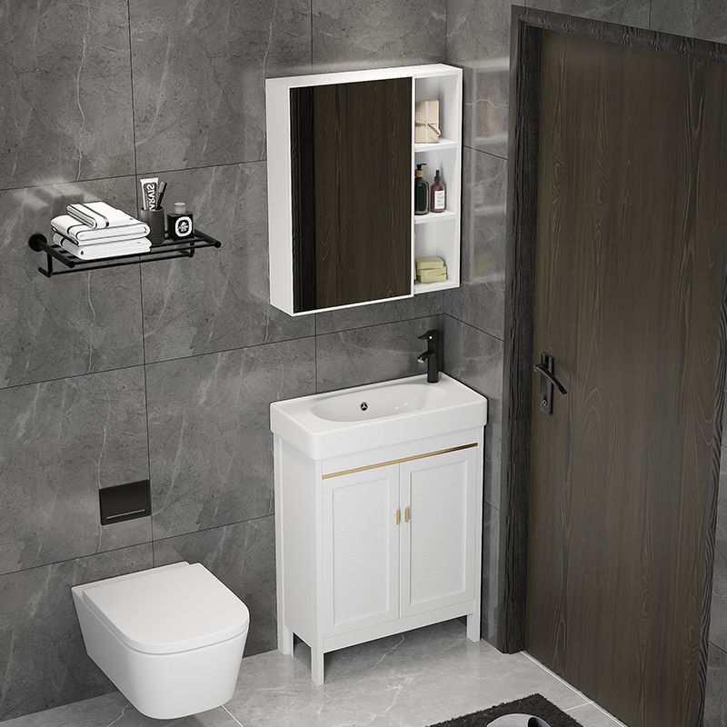 窄長落地式浴室櫃組合洗手盆小戶型迷你小號尺寸30厘米寬洗漱台池