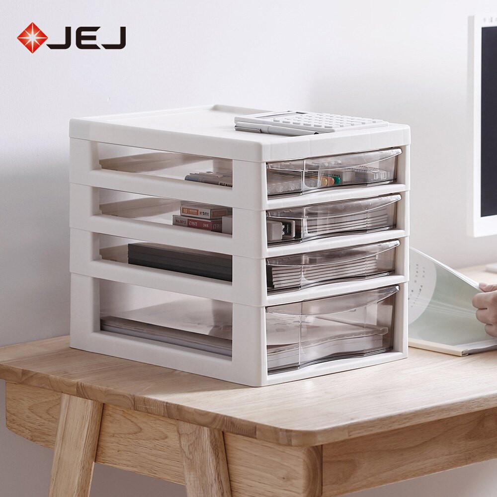 【日本JEJ】辦公桌上型A4文件收納櫃-1大抽3小抽