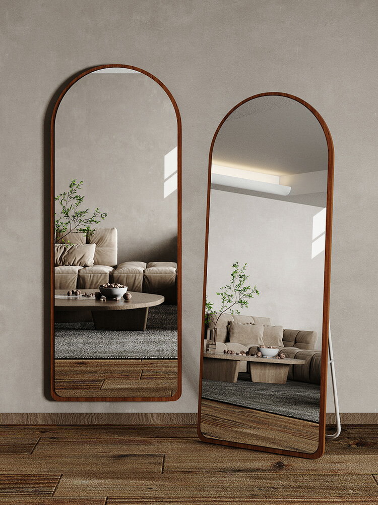 復古全身鏡家用異形落地鏡客廳立體中式穿衣鏡中古高級感試衣鏡子