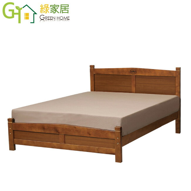 【綠家居】瓦加杜 現代5尺雙人實木床台組合(不含床墊)