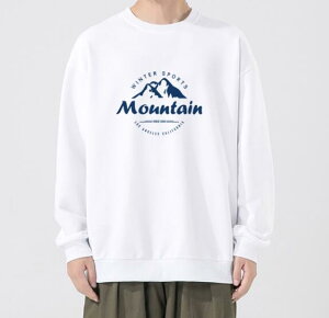 FINDSENSE X 2022 街頭時尚 男士 mountain圖案印花 圓領T恤 長袖外套 圖案T恤