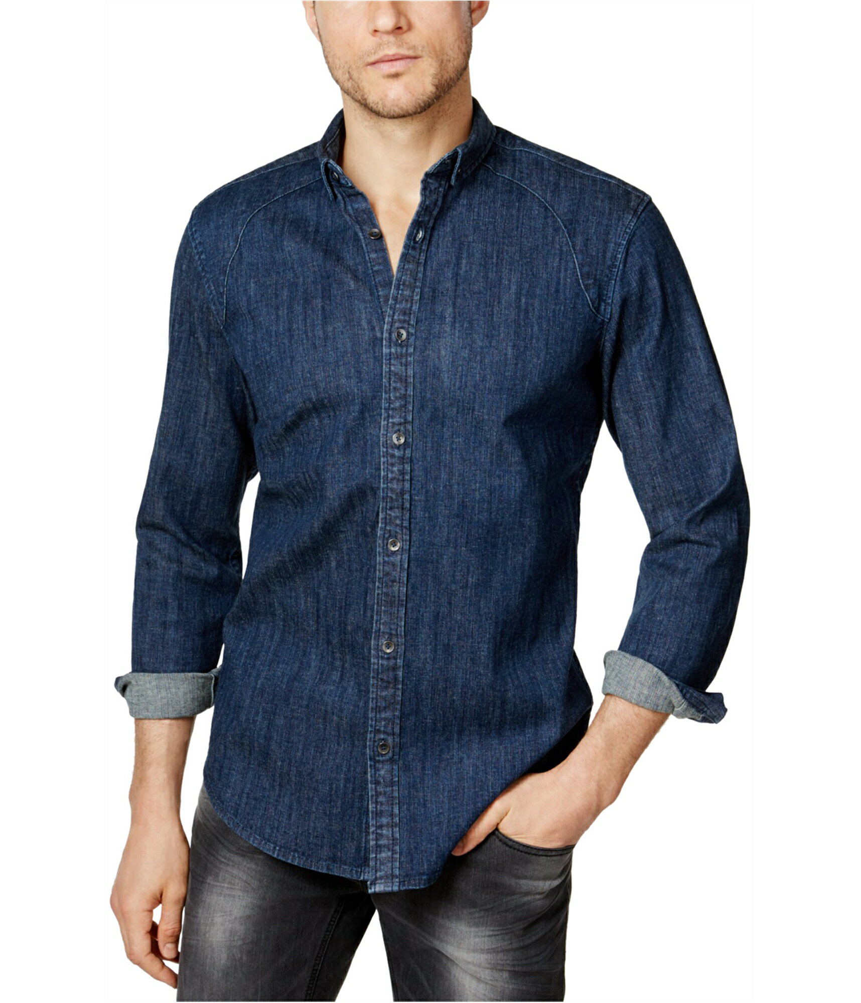button up with jeans mens