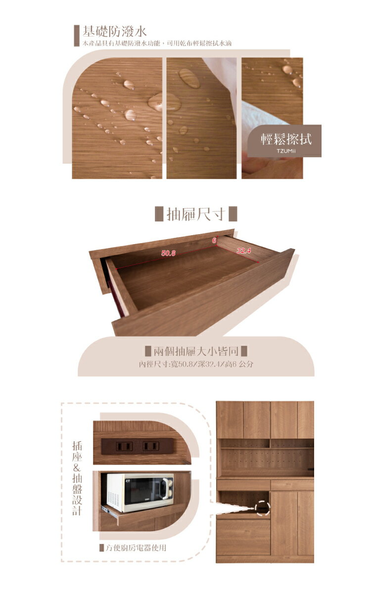 專人組裝/廚房櫃 TZUMii免組裝-大容量120公分寬廚房櫃/餐櫥櫃/電器櫃(專人組裝) 4