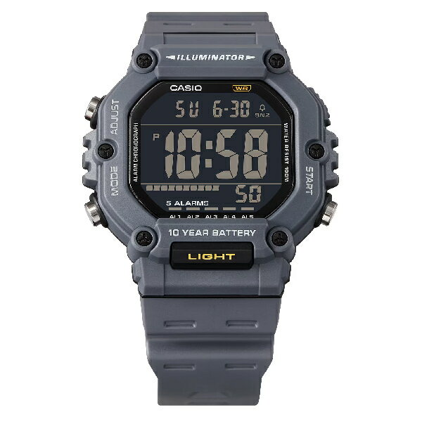 CASIO卡西歐 AE-1600H-8BV 10年電力八角型數位錶 水泥灰 49.7mm ｜樂天全館特惠中★指定刷卡回饋10%